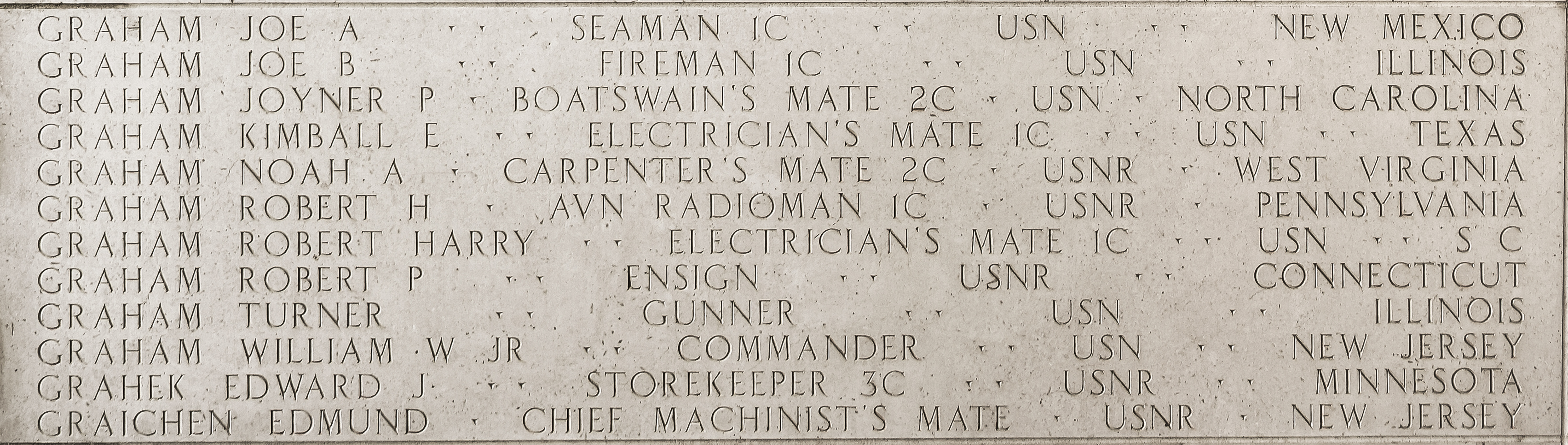 Noah A. Graham, Carpenter's Mate Second Class